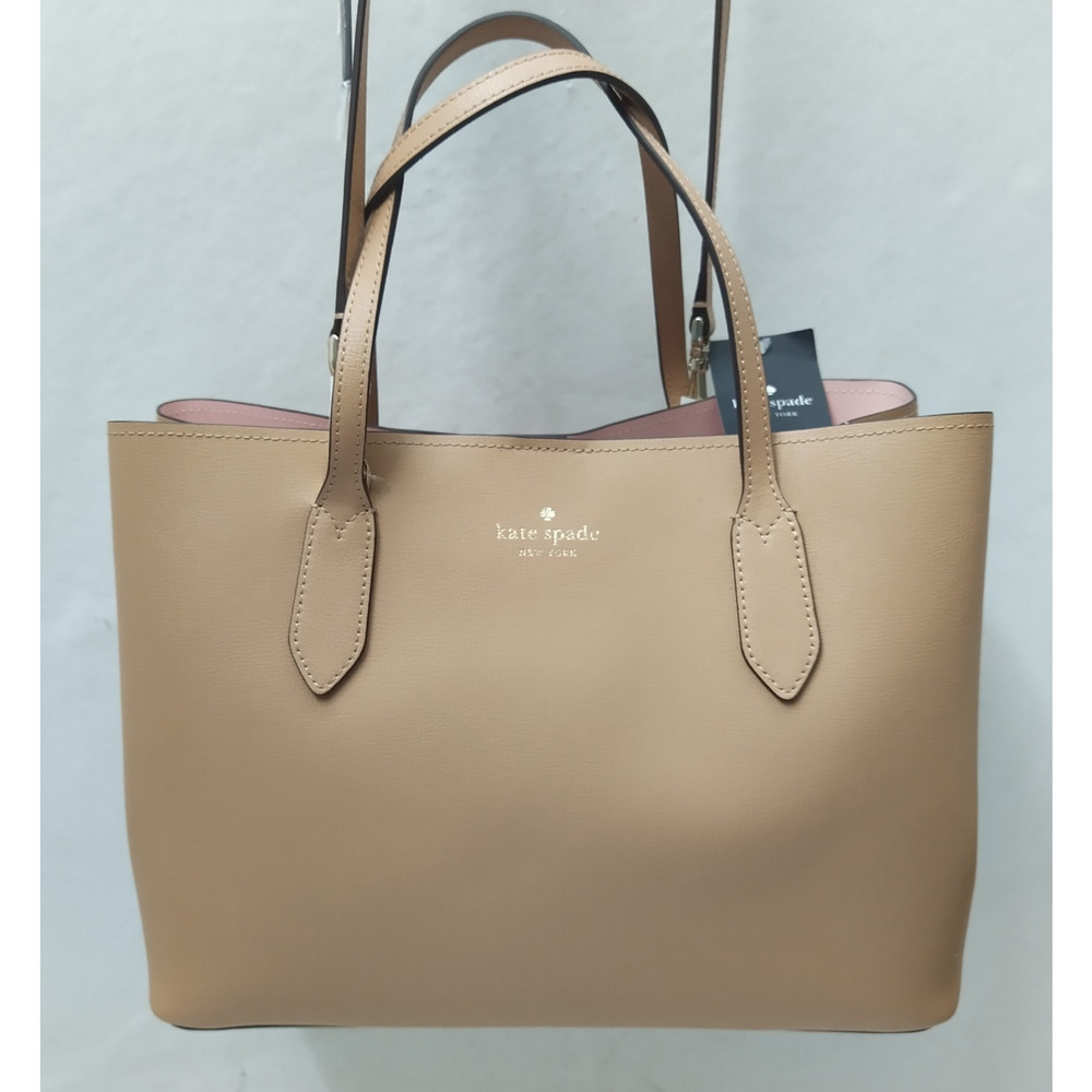 Kate Spade New York Beige Leather Double Handles Tote Bag - NWT $359 - Picture 15 of 16